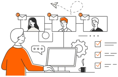 Email Automation Services workflow showing customer journey and automated email sequences
